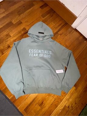 Fear of God Essentials Hoodie in Sage Green